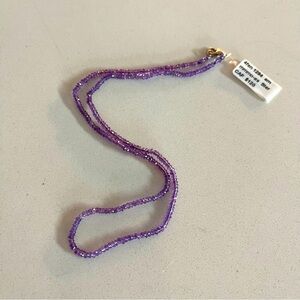 One of a kind faceted Amethyst beaded necklace 15” in length